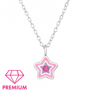 Star - 925 Sterling Silver Kids Necklaces SD48803