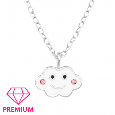 Smiley Cloud - 925 Sterling Silver Kids Necklaces SD48807