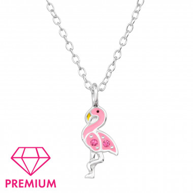 Flamingo - 925 Sterling Silver Kids Necklaces SD48809