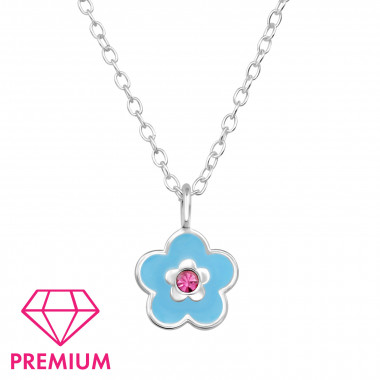 Flower - 925 Sterling Silver Kids Necklaces SD48811