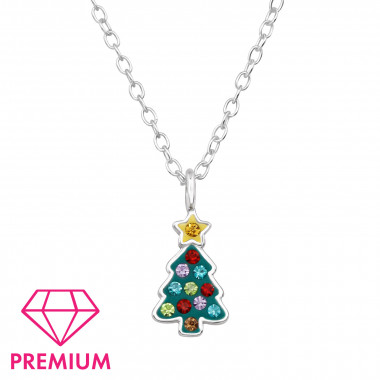 Christmas Tree - 925 Sterling Silver Kids Necklaces SD48825