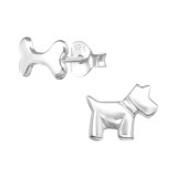 Dog & Bone - 925 Sterling Silver Kids Plain Ear Studs SD30245