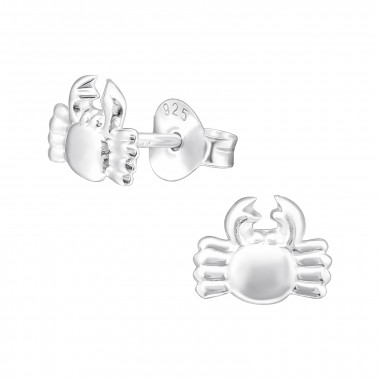 Crab - 925 Sterling Silver Kids Plain Ear Studs SD31988