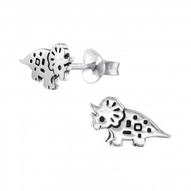 Dinosaur - 925 Sterling Silver Kids Plain Ear Studs SD36691