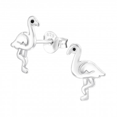 Flamingo - 925 Sterling Silver Kids Plain Ear Studs SD43153