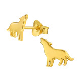 Wolf - 925 Sterling Silver Kids Plain Ear Studs SD43420