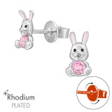 Bunny Screw Back - 925 Sterling Silver Premium Kids Jewelry SD48194