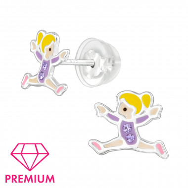Gymnastics Girl - 925 Sterling Silver Premium Kids Jewelry SD48804
