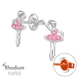 Ballerina Screw Back - 925 Sterling Silver Screw Back Ear Studs SD48191