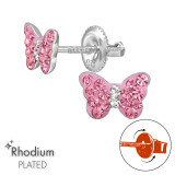 Butterfly - 925 Sterling Silver Screw Back Ear Studs SD49319