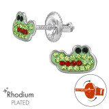 Crocodile - 925 Sterling Silver Screw Back Ear Studs SD49321