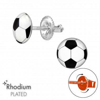 Football - 925 Sterling Silver Screw Back Ear Studs SD49322