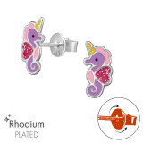 Seahorse - 925 Sterling Silver Screw Back Ear Studs SD49339