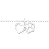 Heart And Paw - 925 Sterling Silver Bracelets SD43392