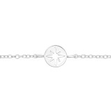 Starburst Cut Out Disc - 925 Sterling Silver Bracelets SD46266