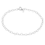 18cm Heart Chain - 925 Sterling Silver Bracelets SD49284