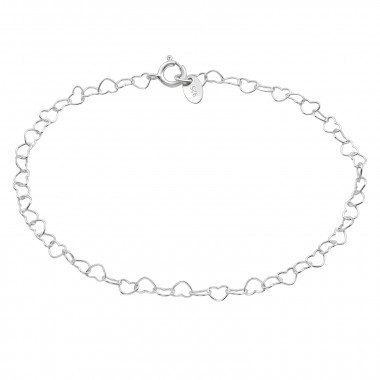 18cm Heart Chain - 925 Sterling Silver Bracelets SD49284