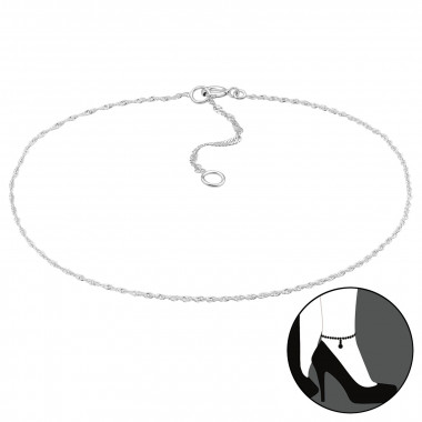 Twisted - 925 Sterling Silver Silver Anklets SD28741