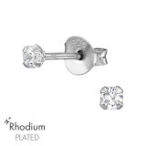 Round - 925 Sterling Silver Basic Stud Earrings SD13339