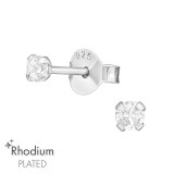 Round - 925 Sterling Silver Basic Stud Earrings SD13339