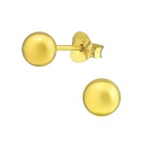 Golden balls - 925 Sterling Silver Basic Stud Earrings SD14728