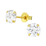 Round - 925 Sterling Silver Basic Stud Earrings SD21812