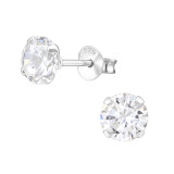 Round - 925 Sterling Silver Basic Stud Earrings SD34040