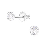 Round 5mm - 925 Sterling Silver Basic Stud Earrings SD34524