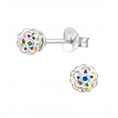 Ball - 925 Sterling Silver Basic Stud Earrings SD4128