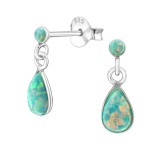 Tear Drop - 925 Sterling Silver Semi-Precious Stud Earrings SD23618