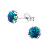 Round - 925 Sterling Silver Semi-Precious Stud Earrings SD23619