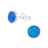 Round - 925 Sterling Silver Semi-Precious Stud Earrings SD23622