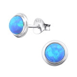 Round - 925 Sterling Silver Semi-Precious Stud Earrings SD23625