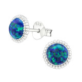 Round - 925 Sterling Silver Semi-Precious Stud Earrings SD23626