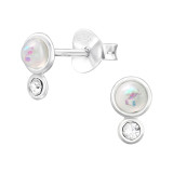 Geometric - 925 Sterling Silver Semi-Precious Stud Earrings SD44641