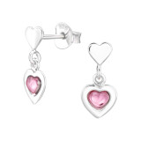 Hearts - 925 Sterling Silver Semi-Precious Stud Earrings SD48015