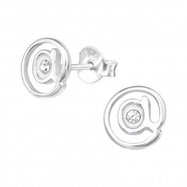 @ Sign - 925 Sterling Silver Stud Earrings with Crystals SD22284