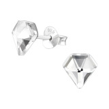 Diamond - 925 Sterling Silver Stud Earrings with Crystals SD41495