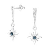 Northern Star - 925 Sterling Silver Stud Earrings with Crystals SD43776