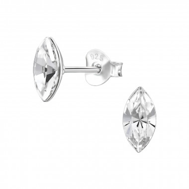 Marquise - 925 Sterling Silver Stud Earrings with Crystals SD47597