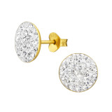 Round - 925 Sterling Silver Stud Earrings with Crystals SD48530