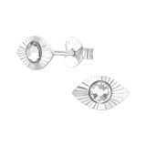 Evil Eye - 925 Sterling Silver Stud Earrings with Crystals SD48720