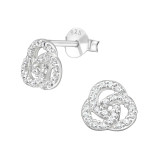 Curl - 925 Sterling Silver Stud Earrings with CZ SD21997