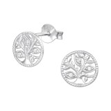 Vine - 925 Sterling Silver Stud Earrings with CZ SD35079