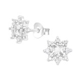 Sparkling - 925 Sterling Silver Stud Earrings with CZ SD38820