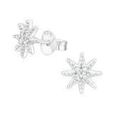 Northern Star - 925 Sterling Silver Stud Earrings with CZ SD38827