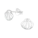 Shell - 925 Sterling Silver Stud Earrings with CZ SD38831