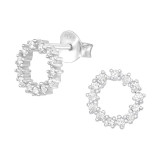 Sparking - 925 Sterling Silver Stud Earrings with CZ SD40097