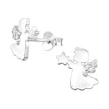 Angel - 925 Sterling Silver Stud Earrings with CZ SD41309