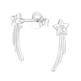 Shooting Star - 925 Sterling Silver Stud Earrings with CZ SD43551